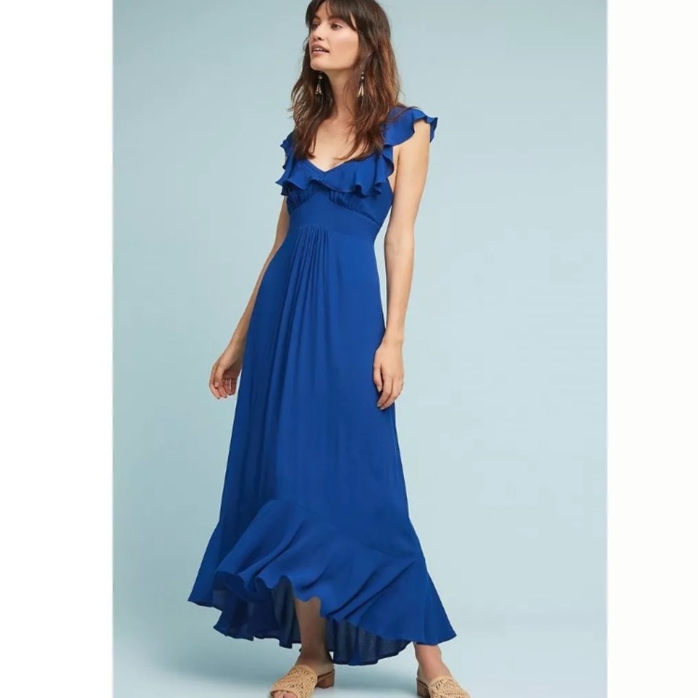 Anthropologie Larke Belle Maxi Ruffle Dress